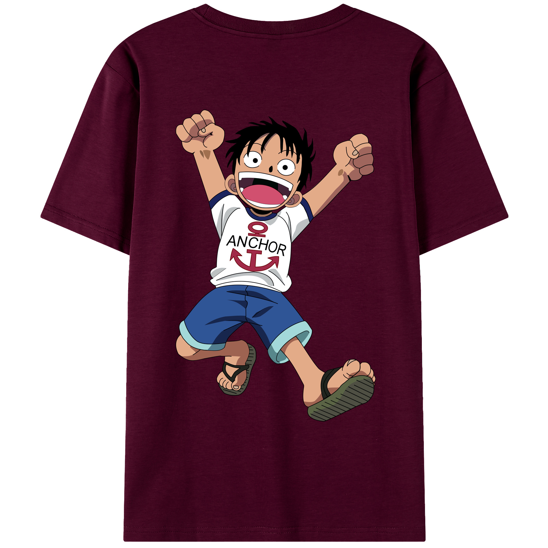 ワンピース モンキー・D・ルフィ ONE PIECE Monkey D. Luffy レディース半袖Tシャツ(バックプリント)
